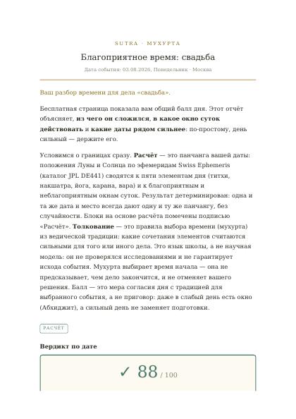 Первая страница образца отчёта